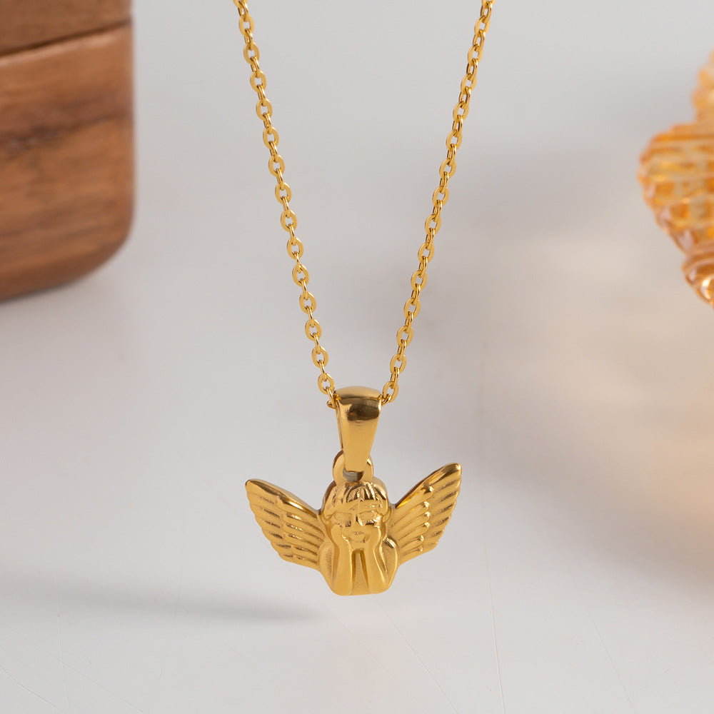 Collana ciondolo angelo placcato oro