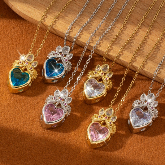 Collana zirconi colorati amore