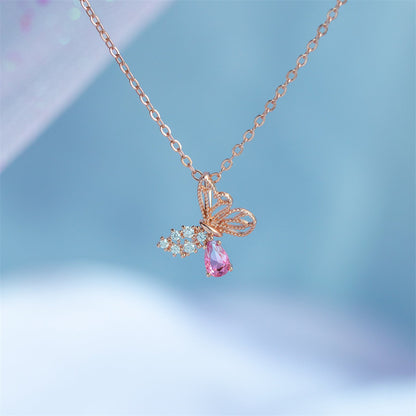 Collana farfalla zircone traforata