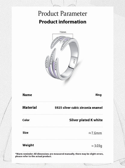Anello argento smaltato aperto