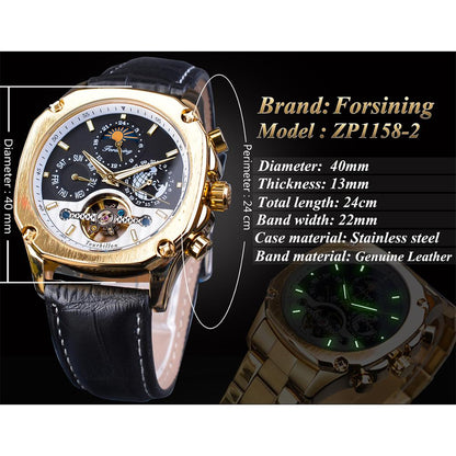 Orologio meccanico traforato impermeabile da uomo