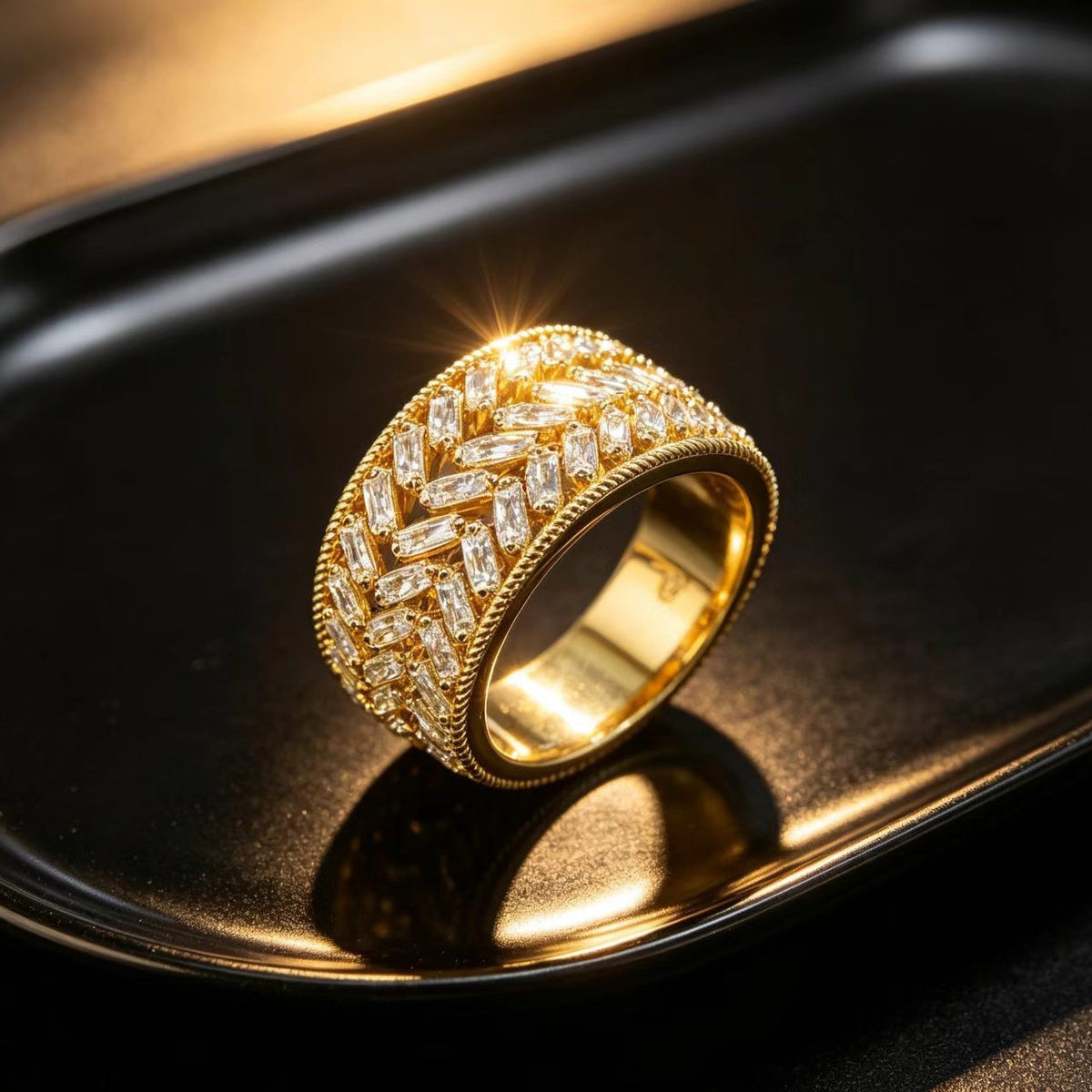 Anello aperto diamanti