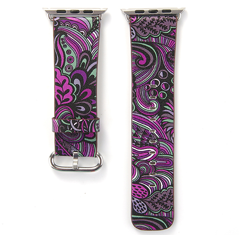 Orologio con cinturino pelle floreale