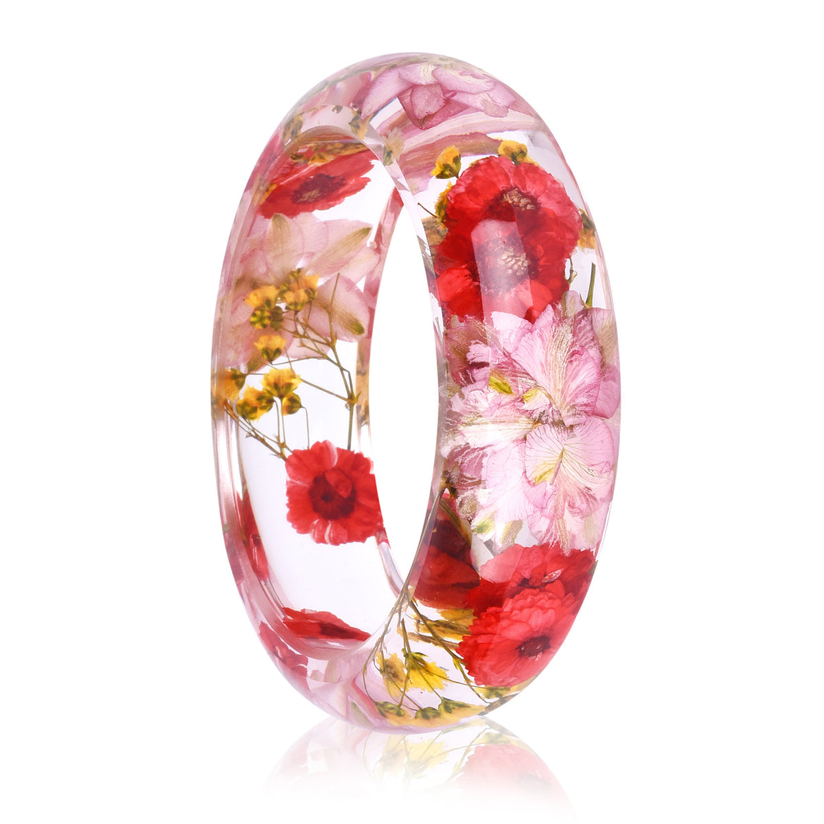Bracciale resina fiori secchi cristallo AB