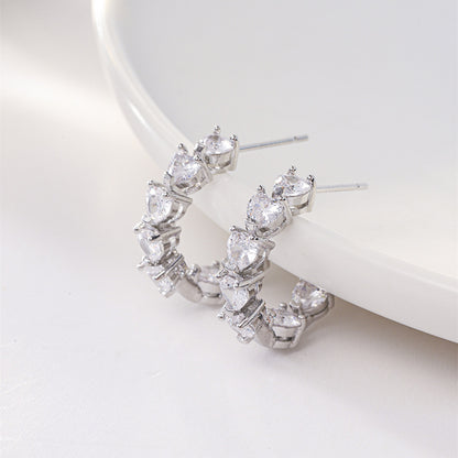 Orecchini a clip C con strass