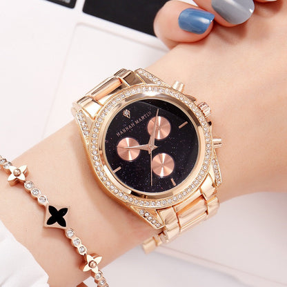 Orologio rosa oro con diamanti