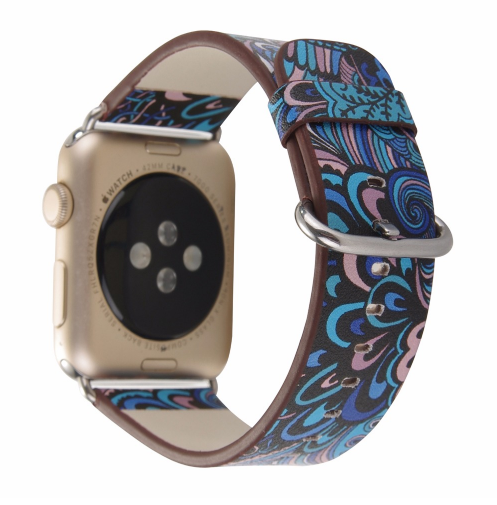 Orologio con cinturino pelle floreale