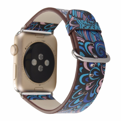 Orologio con cinturino pelle floreale