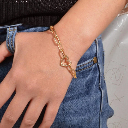 Braccialetto clip cuore