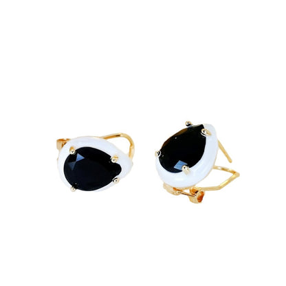 Clip orecchio goccia con zirconi