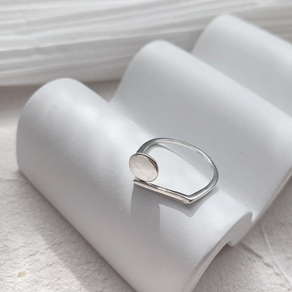 Anello aperto geometrico argento
