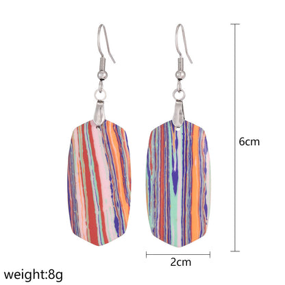 Orecchini boho a righe multicolore