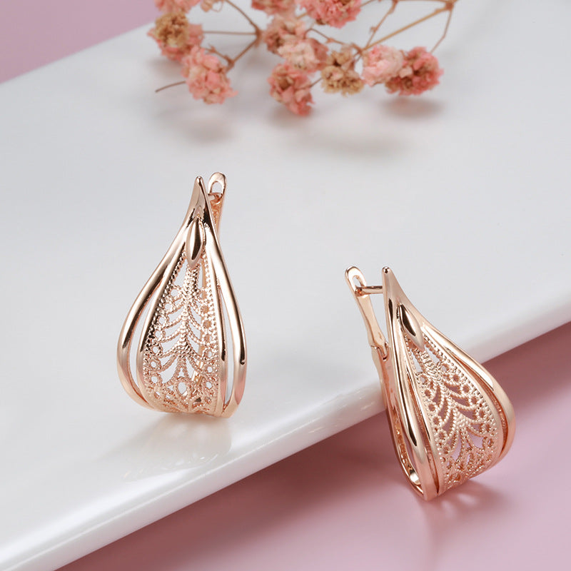 Orecchini oro rosa geometrici