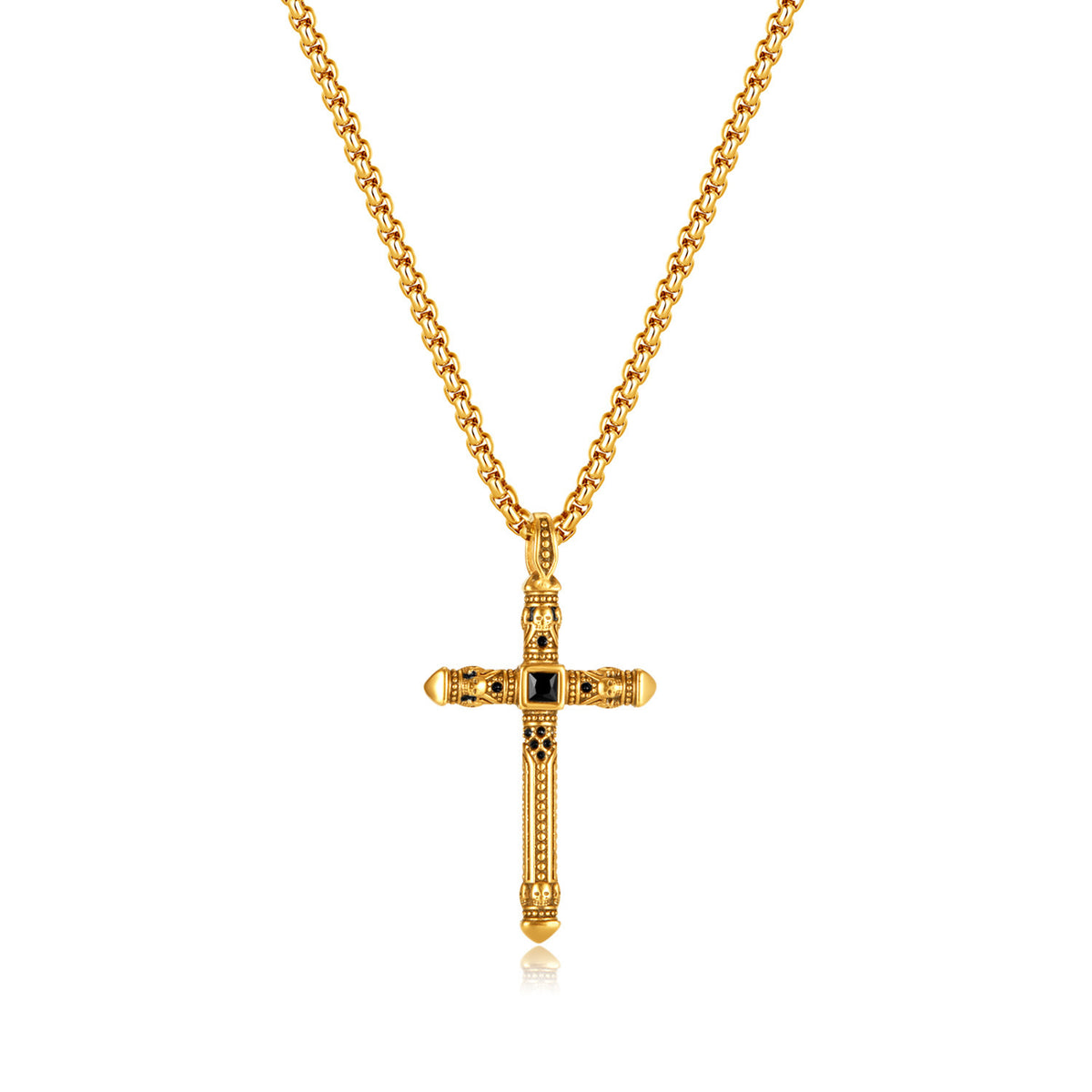 Collana croce vintage titanio