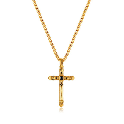 Collana croce vintage titanio