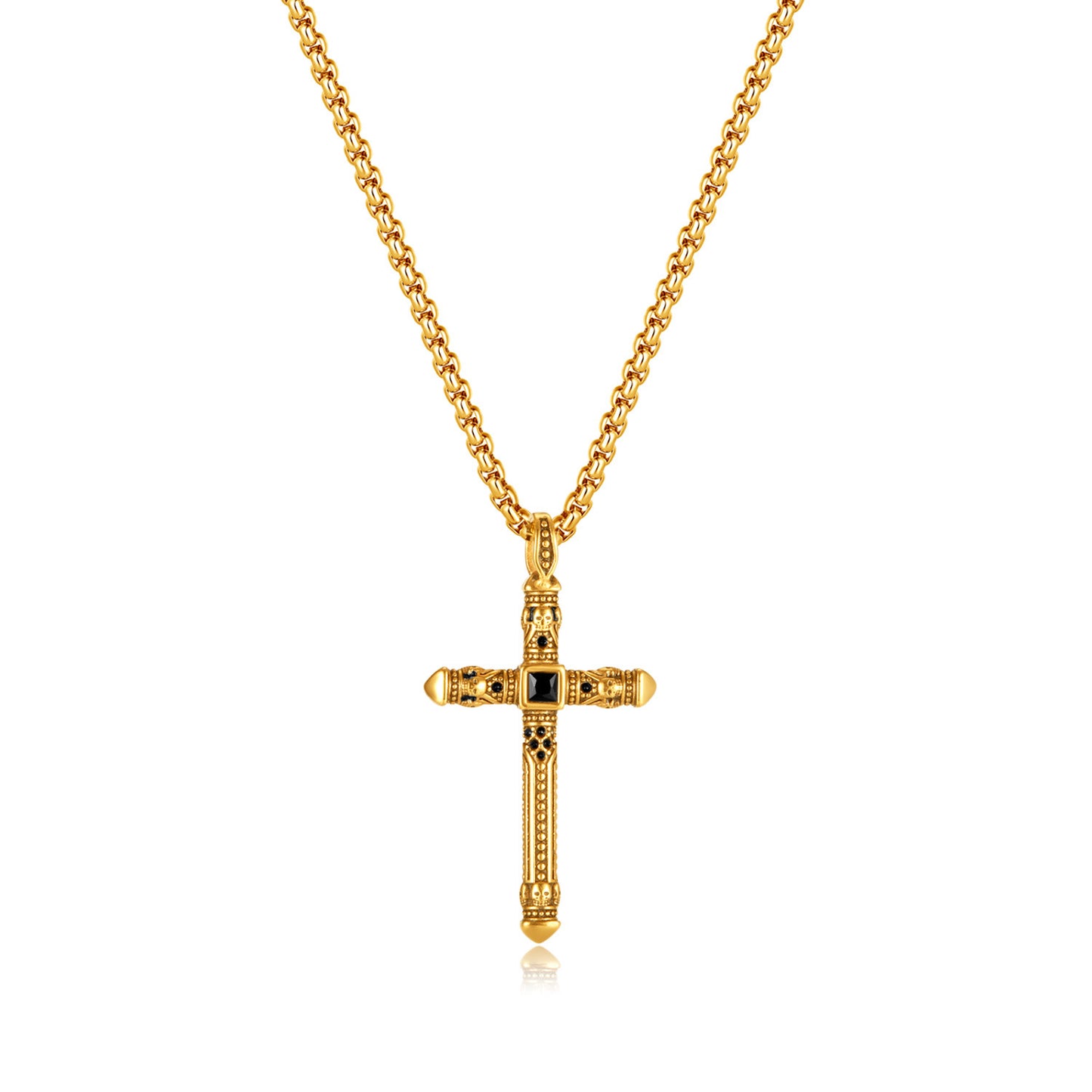 Collana croce vintage titanio