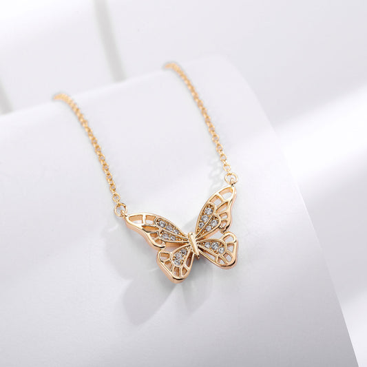 Collana farfalla zircone micro intarsiata