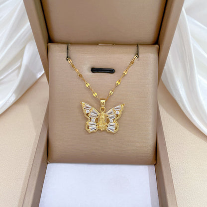 Collana farfalla luna zircone