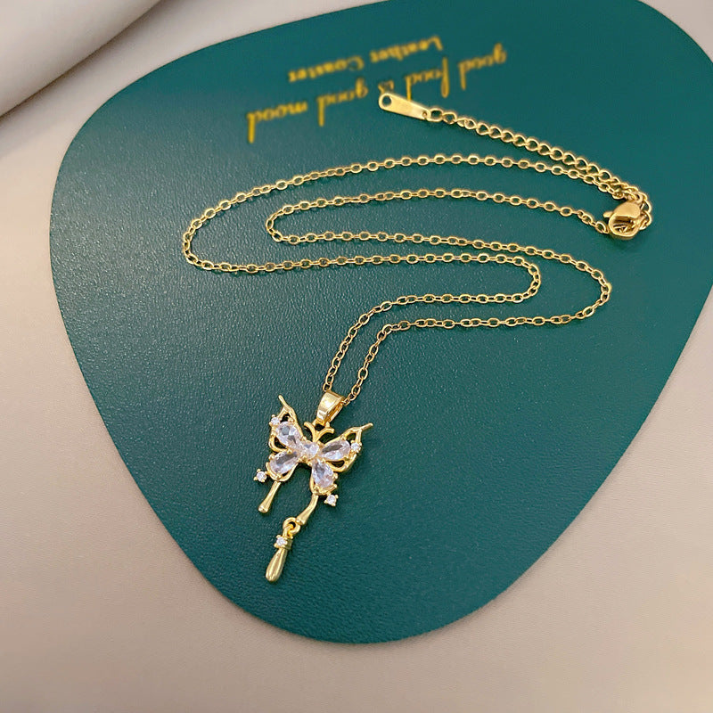 Collana farfalla pendente a goccia