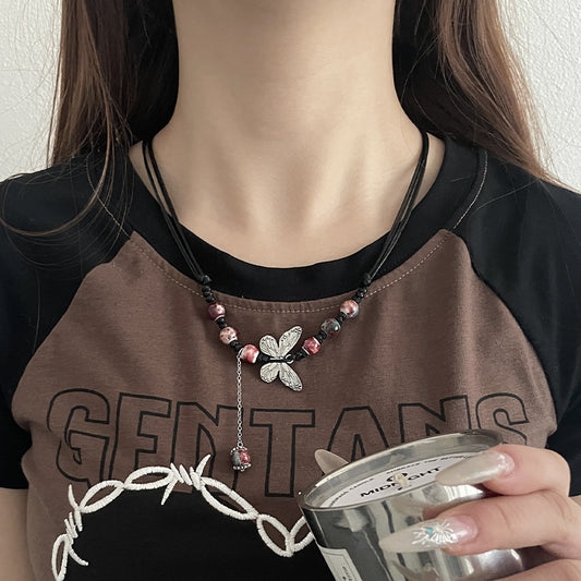 Collana farfalla perline retrò