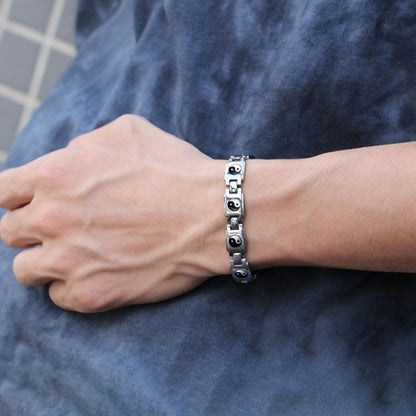Bracciale acciaio e titanio