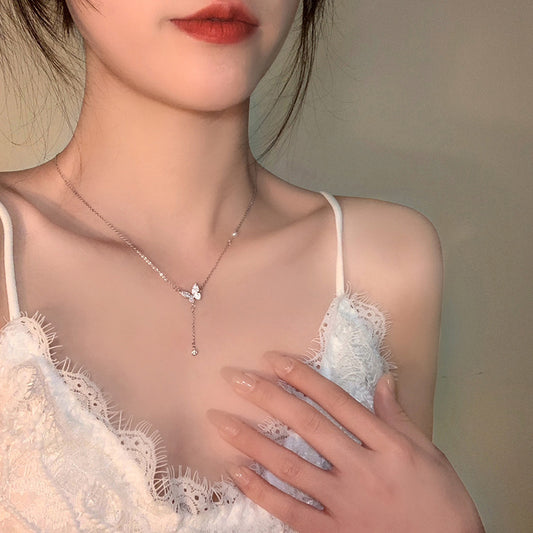 Collana farfalla nappa con zirconi