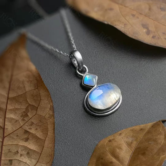 Collana pietra geometrica ciondolo