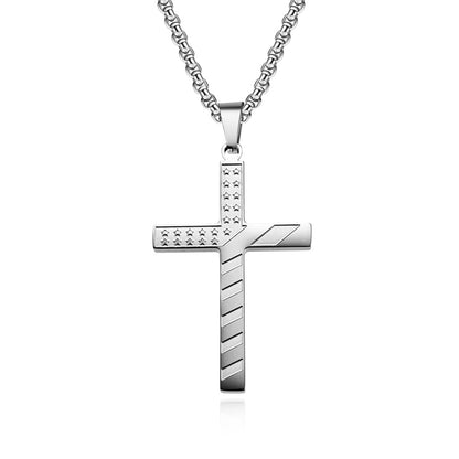 Collana croce titanio con stella