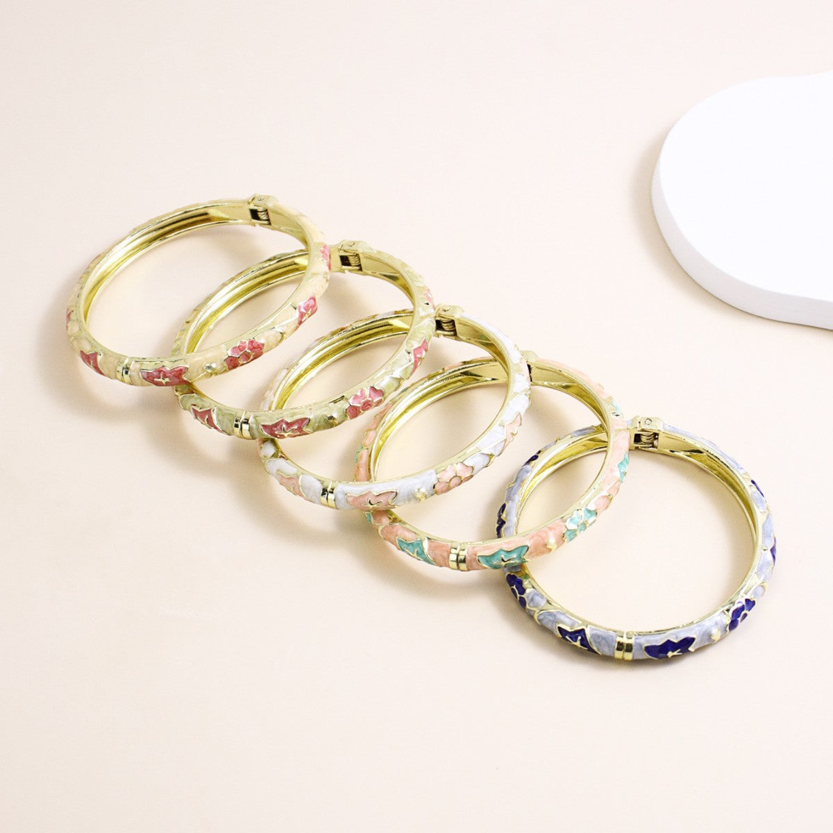 Bracciale smalto fiori