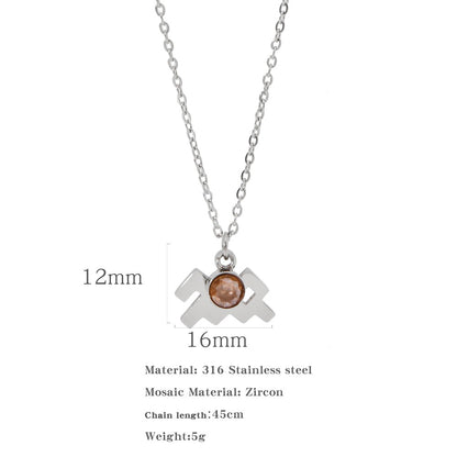 Collana zircone in acciaio inox