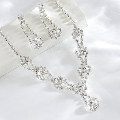 Set collana orecchini strass e cristallo