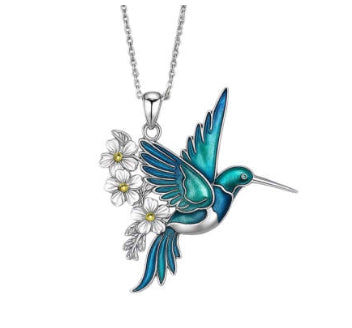Collana e orecchini colibrì con pendente