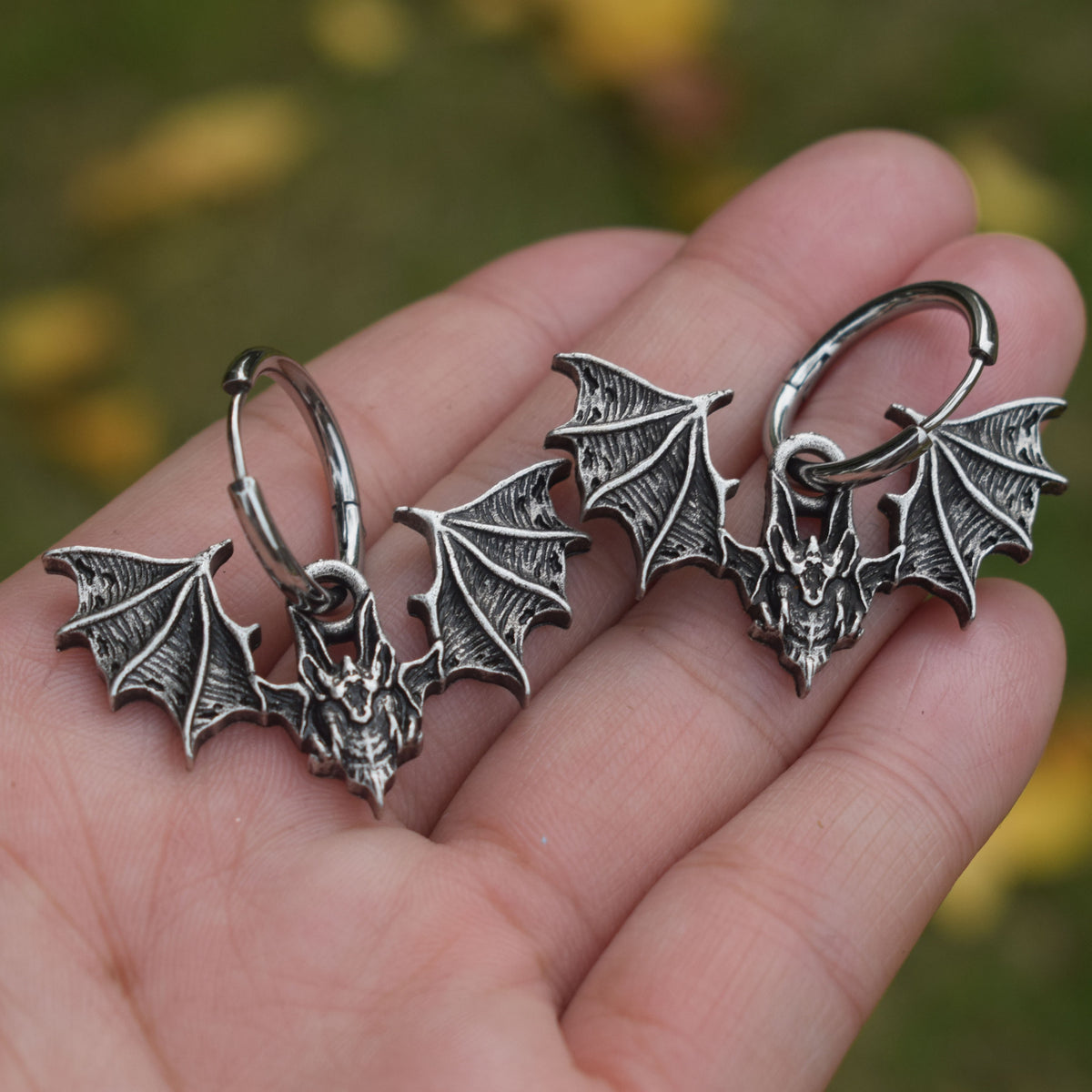 Orecchini pipistrello gotico Halloween