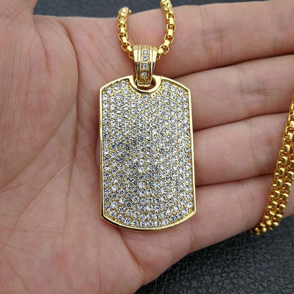 Ciondolo placcato oro strass