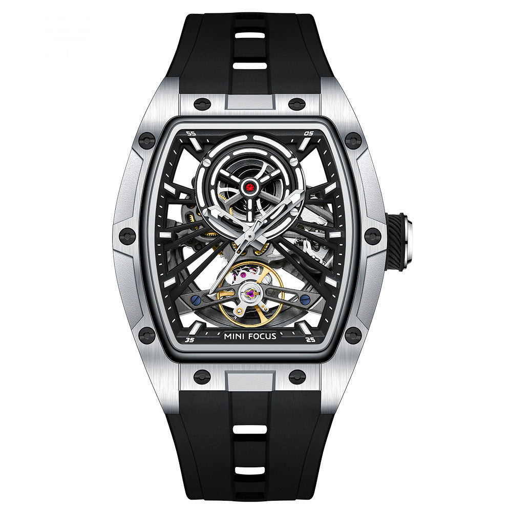 Orologio automatico scheletrato in acciaio da uomo