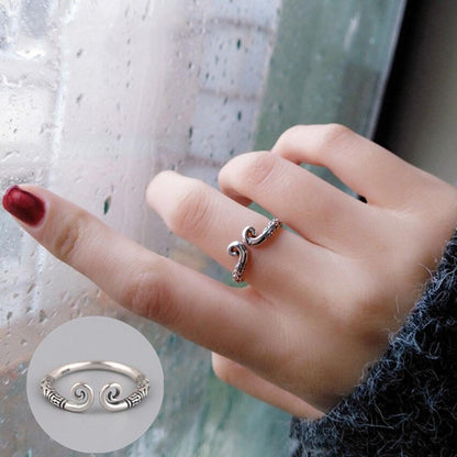 Anello aperto geometrico argento