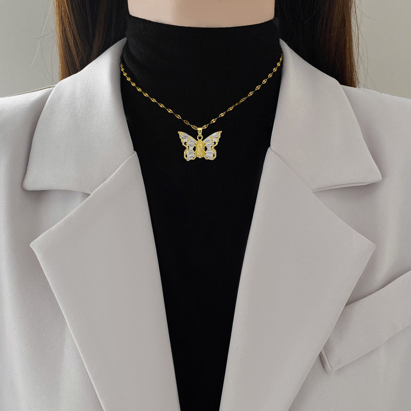 Collana farfalla luna zircone