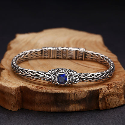 Braccialetto Argento Zircone Blu