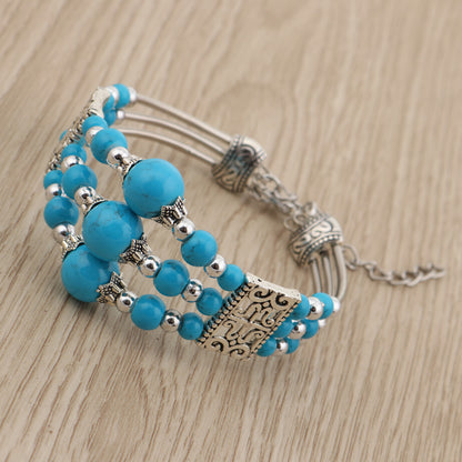 Bracciale turchese perline tibetano
