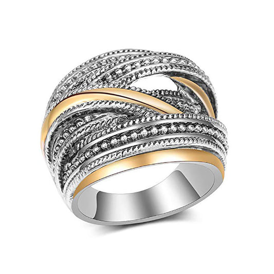 Anello Geometrico Bicolore