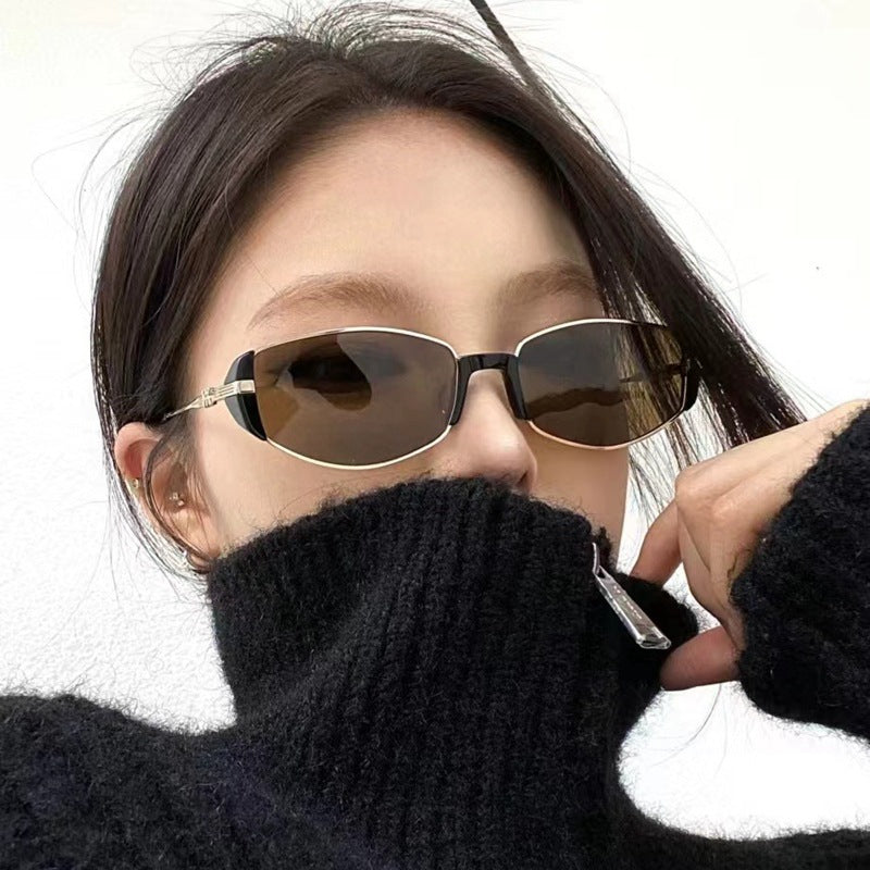 Occhiali da sole cat eye retrò donna metallo UV