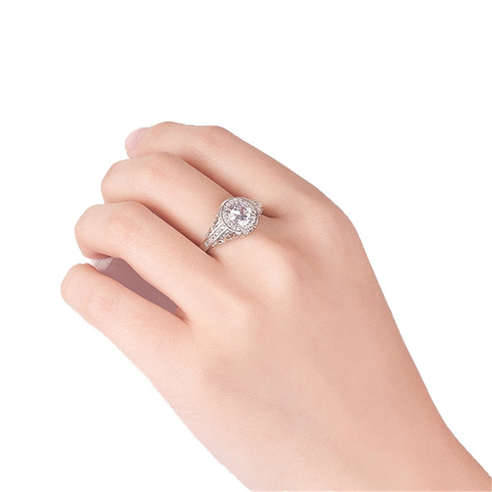 Anello zirconi placcato oro con cuore
