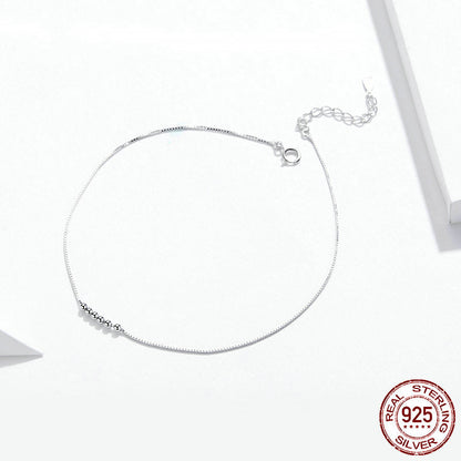 Cavigliera perline argento 925