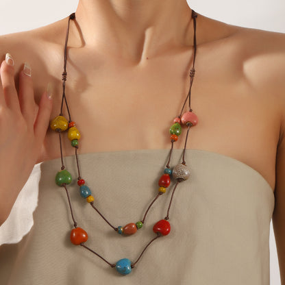 Collana cuore ceramica colorata