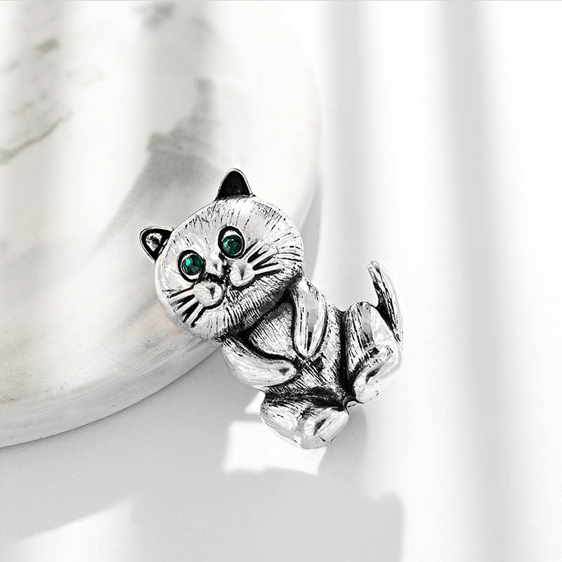Spilla animale vintage con strass