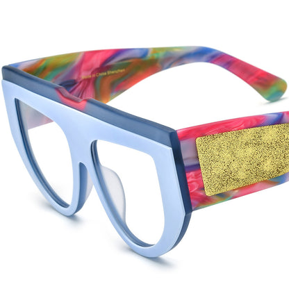 Occhiali cat-eye multicolore satinati