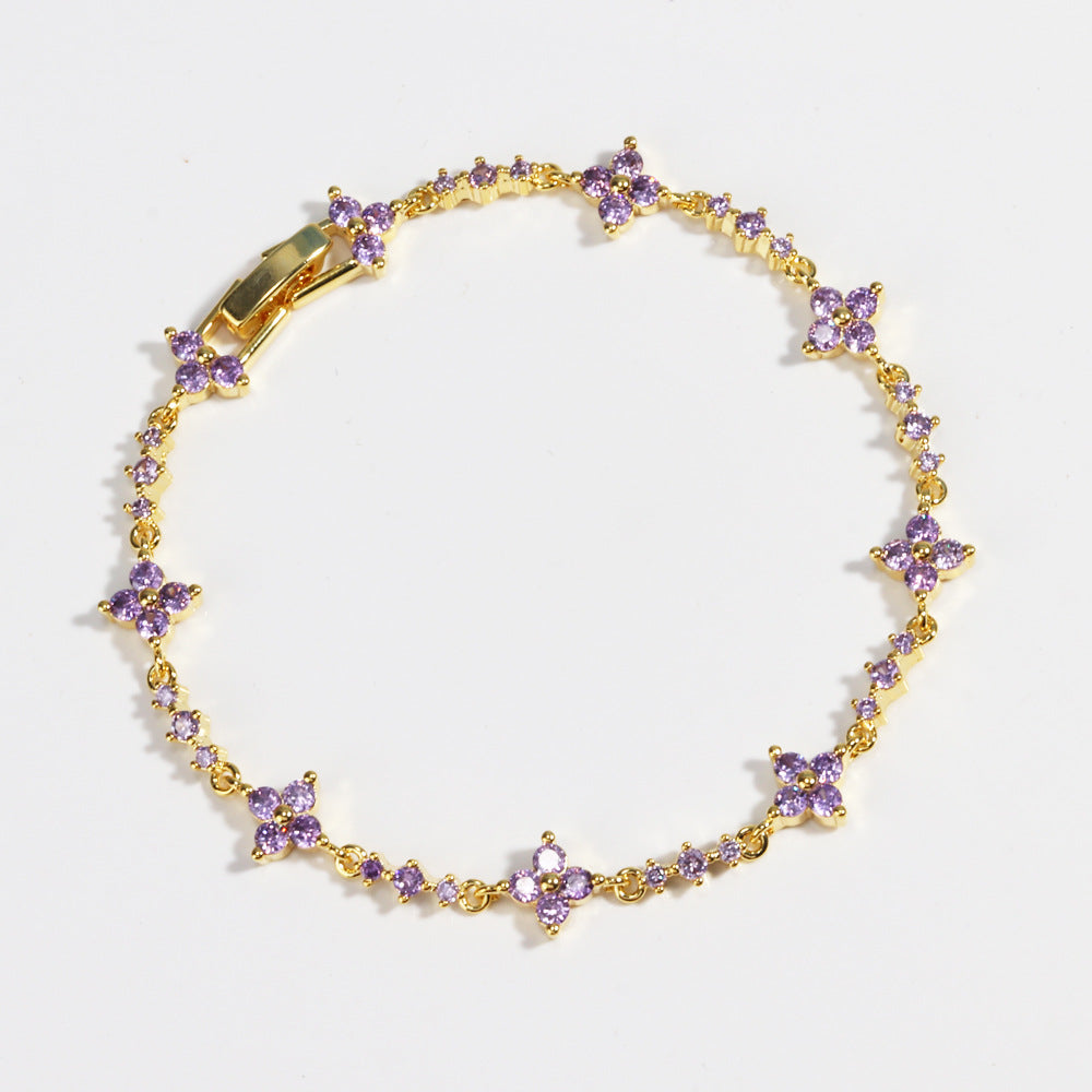 Bracciale quadrifoglio con nodo