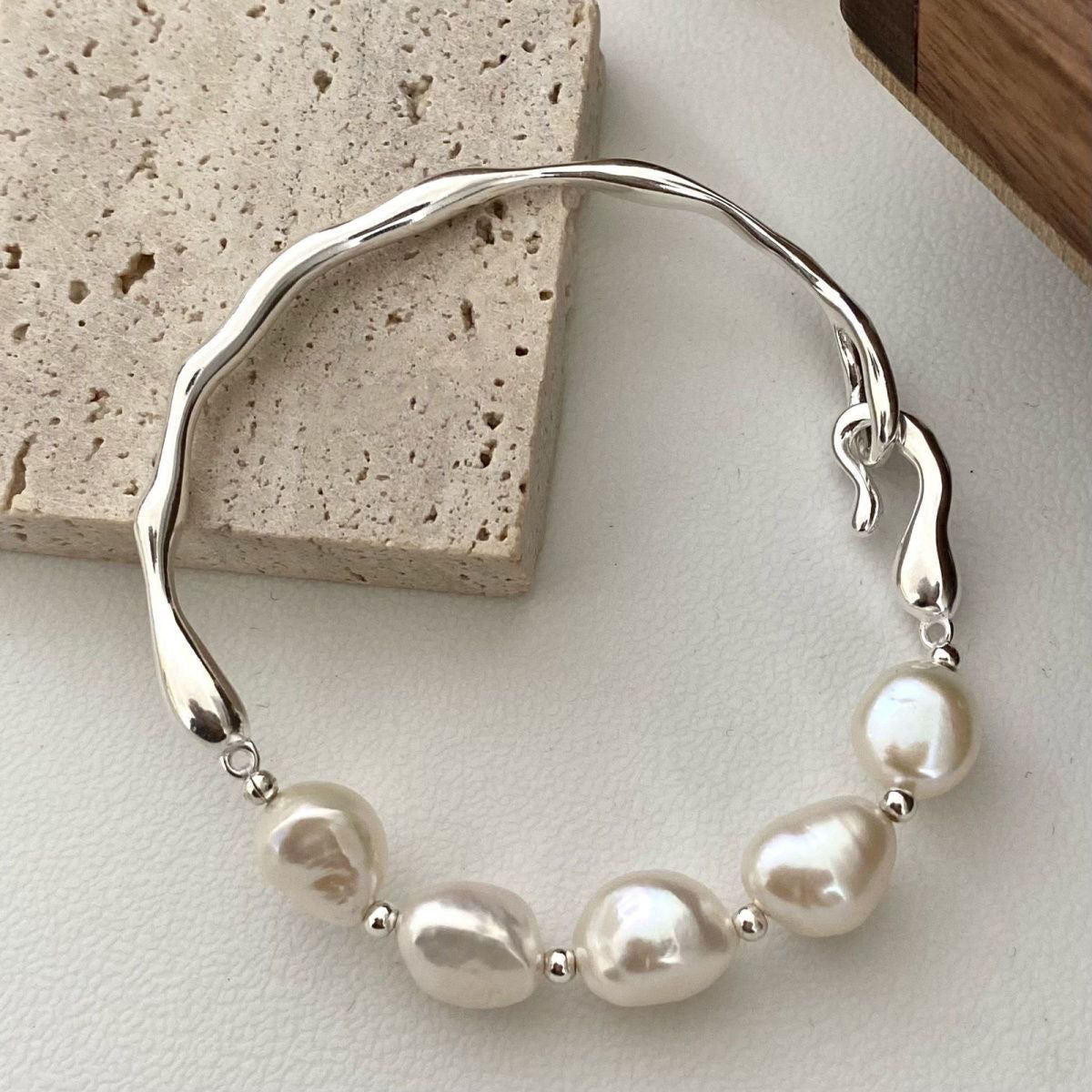Bracciale perle d'acqua dolce irregolari