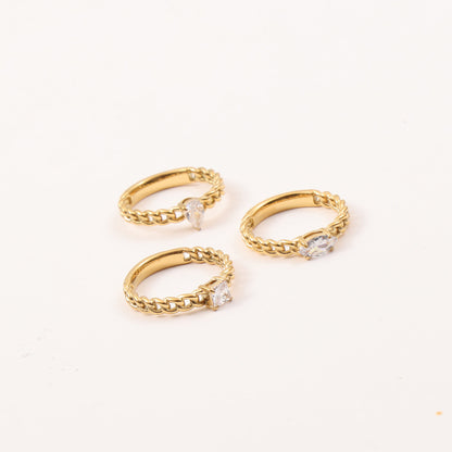 Anello zirconi oro