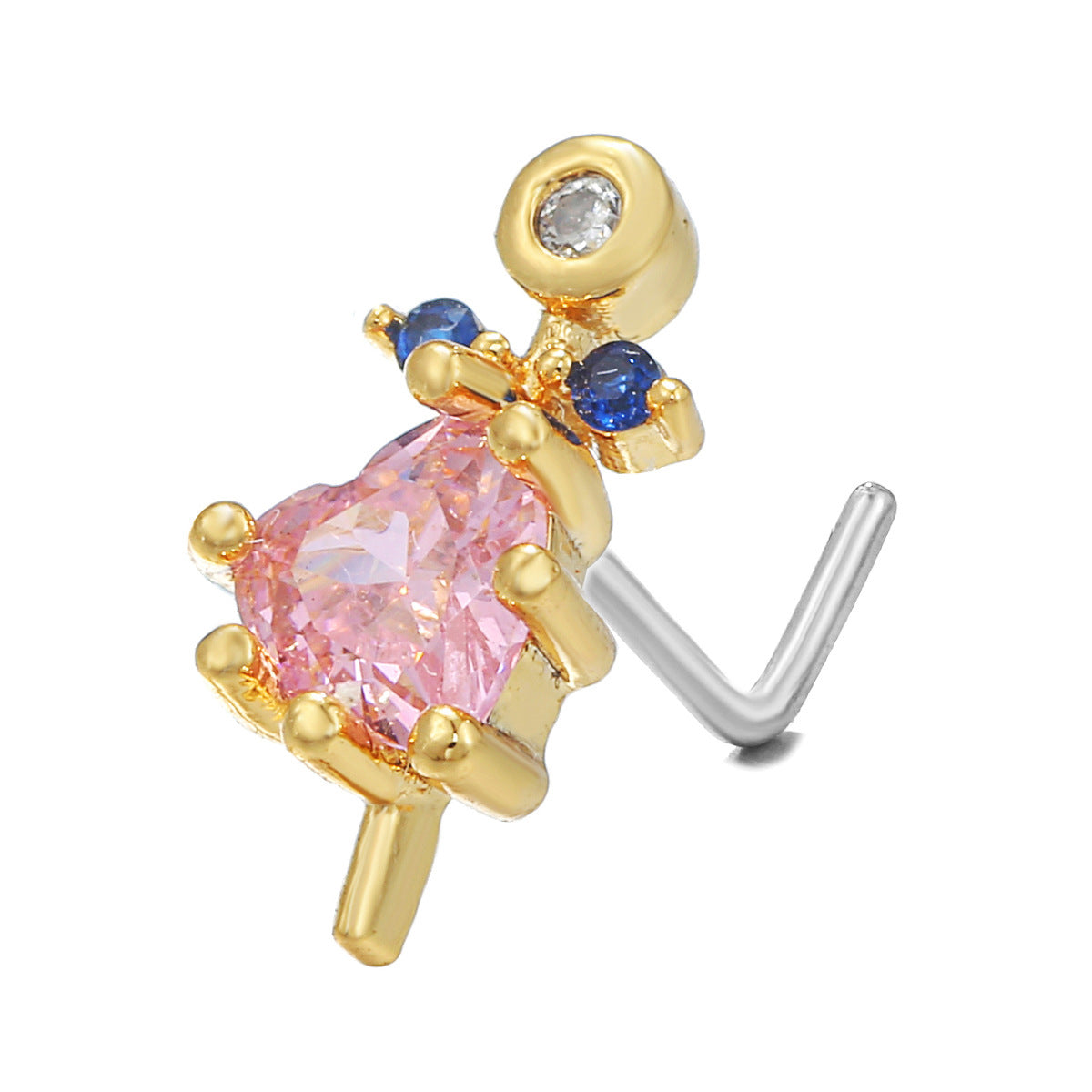 Piercing naso geometrico zircone